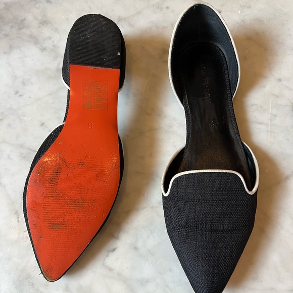 Joe Fresh - black and white linen flats size 8 - Picture 5 of 5